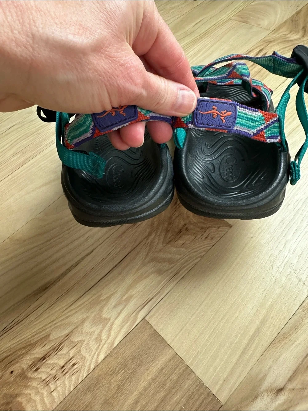 Great Condition! Chaco Teal Multicolor Adjustable Strap Sandals